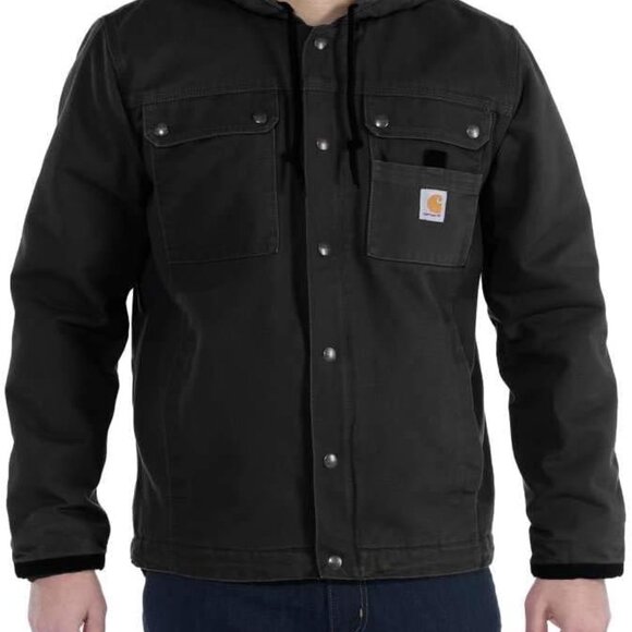 Carhartt Men's Relaxed Fit Washed Duck Sherpa-Lined Utility Jacket - Picture 6 of 6